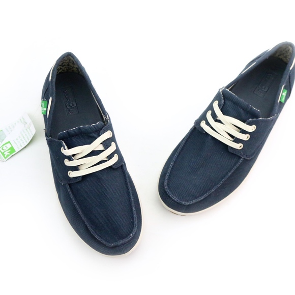 Sanuk Casa Barco Navy Blue Boat Shoes NEW! - Picture 5 of 6